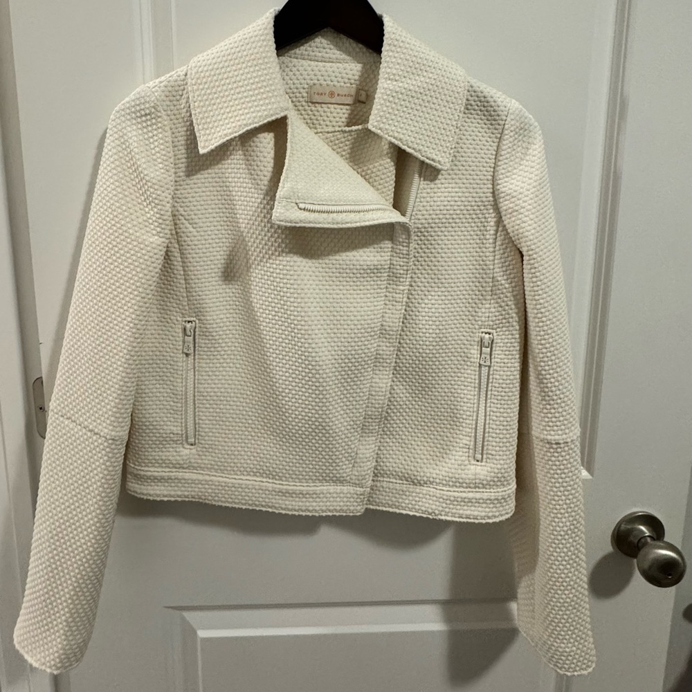 Tory Burch Ivory Biker Jacket size 2